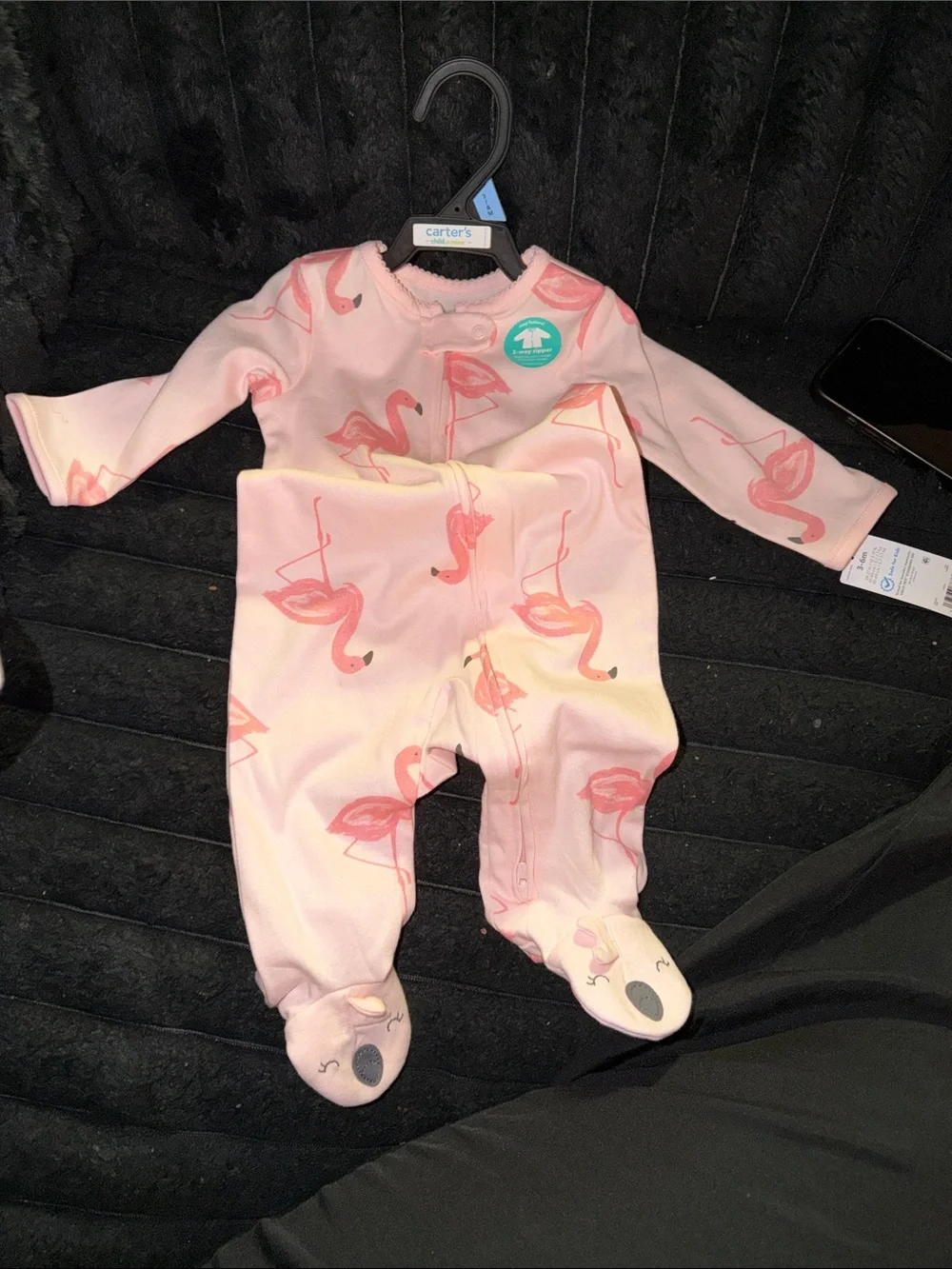 Carter's Light Pink Flamingo Footed One-Piece